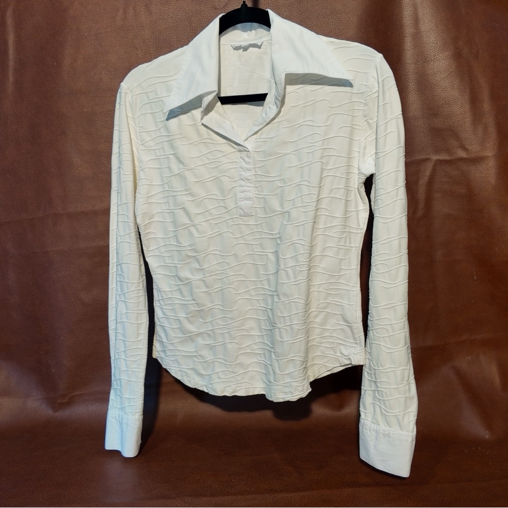 RAYE Cream Textured Button Down Shirt